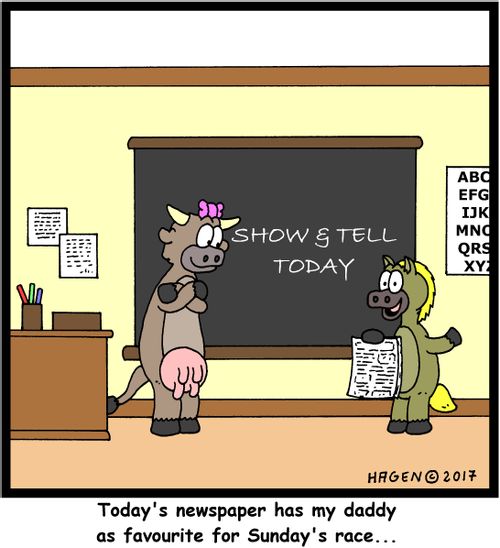 'Today's newspaper has my daddy as favourite for Sunday's race...'
