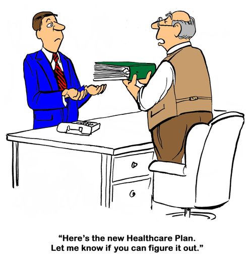 "Here's the new Healthcare Plan. Let me know if you can figure it out."