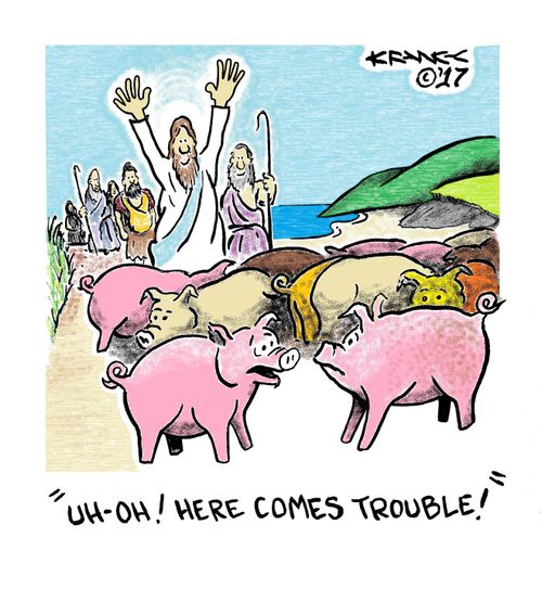 "Uh-oh! Here comes trouble!"