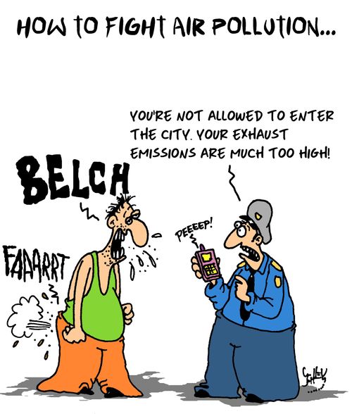 "You're not allowed to enter the city. Your exhaust emissions are much too high!"