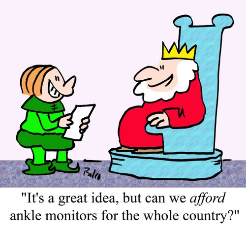 "It's a great idea, but can we afford ankle monitors for the whole country?"