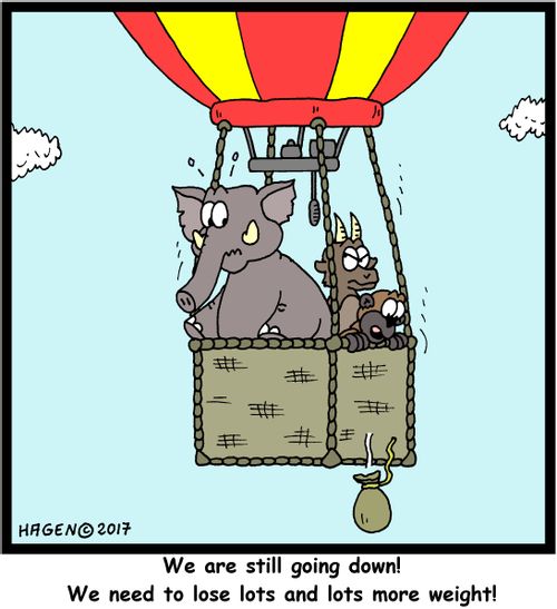 "We are still going down! We need to lose lots and lots more weight!"