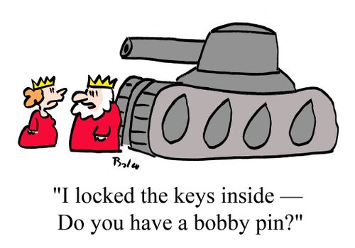 "I locked the keys inside -- Do you have a bobby pin?"