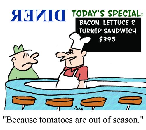 "Because tomatoes are out of season."