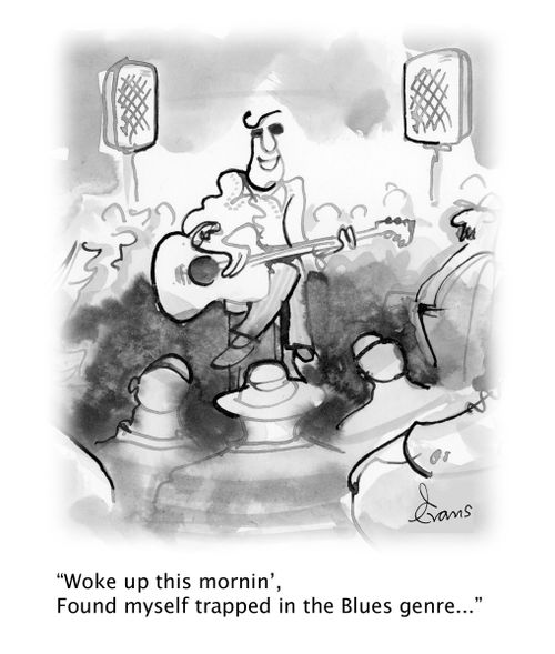 "Woke up this mornin', Found myself trapped in the Blues genre..."