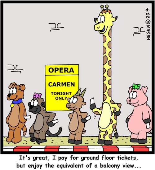 "It's great, I pay for ground floor tickets, but enjoy the equivalent of balcony view..."