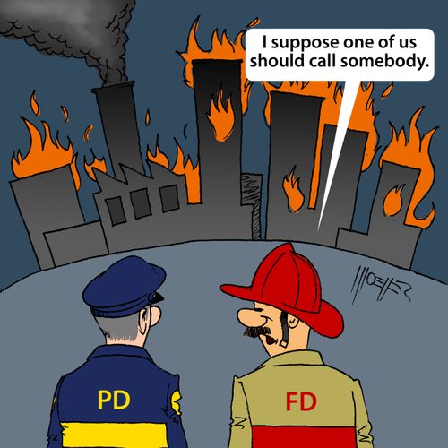 "I suppose one of us should call somebody."