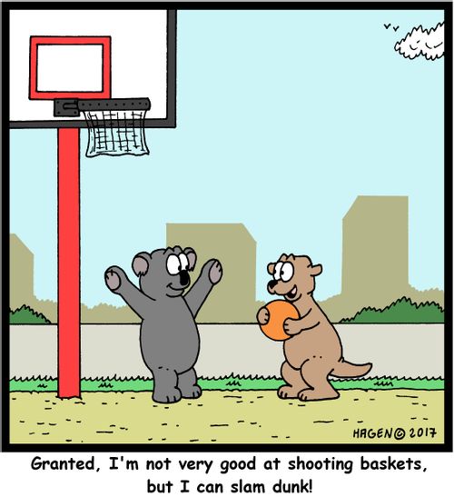 'Granted, I'm not very good at shooting baskets, but I can slam dunk!'