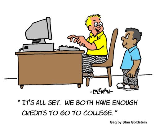 "It's all set. We both have enough credits to go to college."