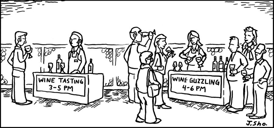 Wine Tasting and Wine Guzzling