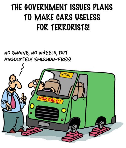 The government issues plans to make cars useless for terrorists!