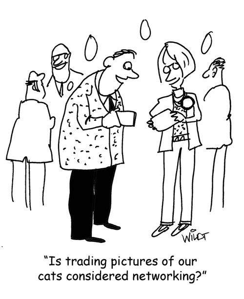 "Is trading pictures of our cats considered networking?"