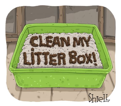 "CLEAN MY LITTER BOX!"