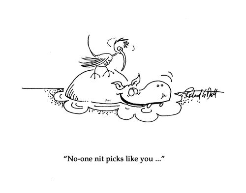 "No-one nit picks like you..."