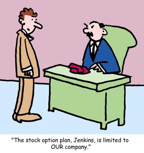 "The stock option plan, Jenkins, is limited to OUR company."