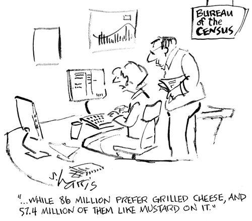 "...while 86 million prefer grilled cheese, and 57.4 million of them like mustard on it."