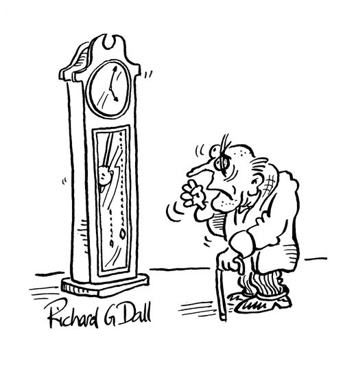 Man Angry at Clock