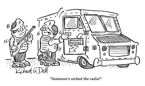 "Someone's nicked the radio!"