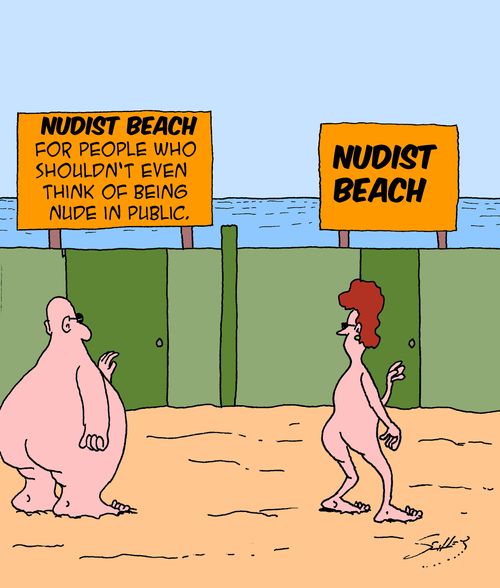 Nudist Beach for people who shouldn't even think of being nude in public.