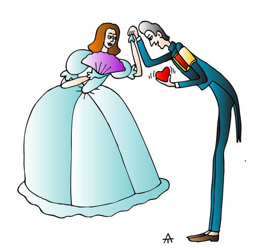 A man and woman ballroom dance.
