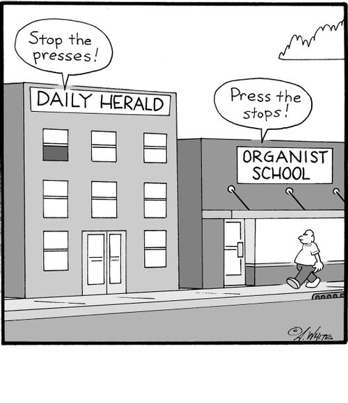 "Stop the presses!" "Press the stops!"