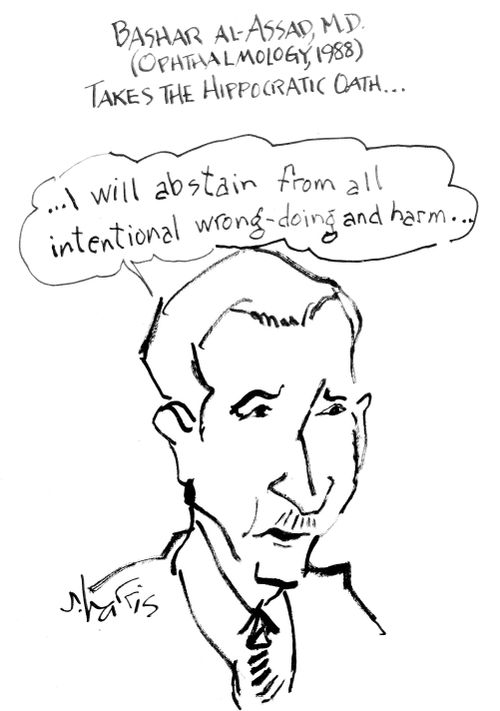 Bashar al-Assad, MD takes the Hippocratic oath...