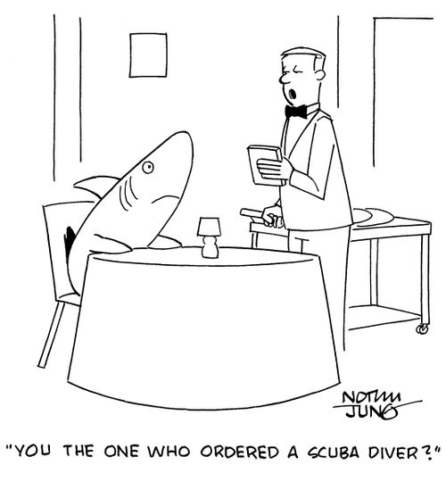 "You the one who ordered a scuba diver?"