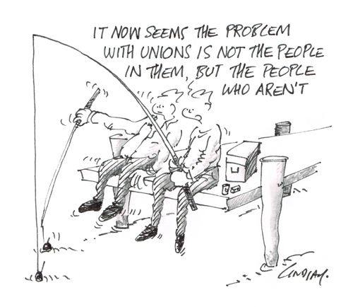 "It now seems the problem with unions is not the people in them, but the people who aren't. "