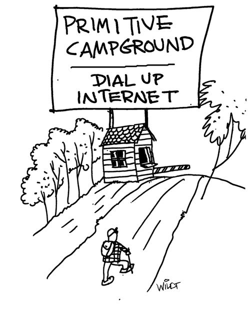 Primitive campground - dial up internet.