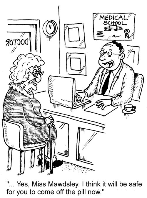 "... Yes, Miss Mawdsley. I think it will be safe for you to come off the pill now."