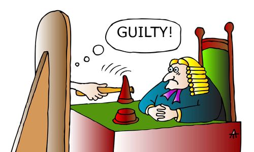 A justice realises he would find himself guilty.