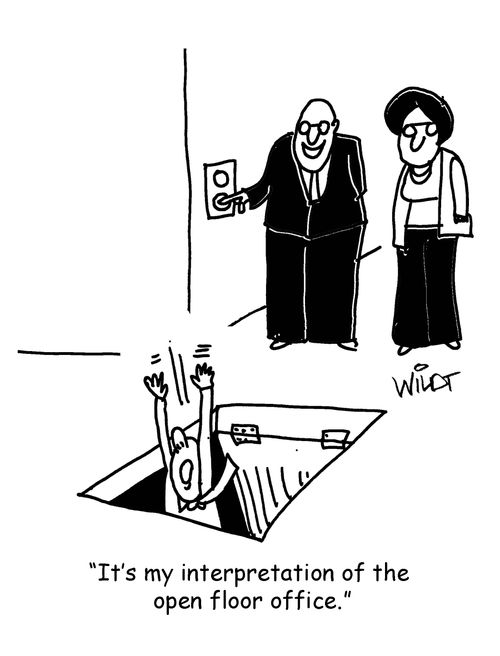 "It's my interpretation of the open floor office."
