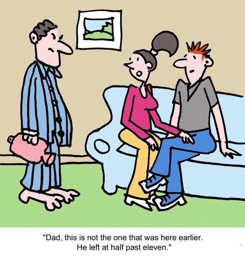 "Dad, this is not the one that was here earlier. He left at half past eleven."
