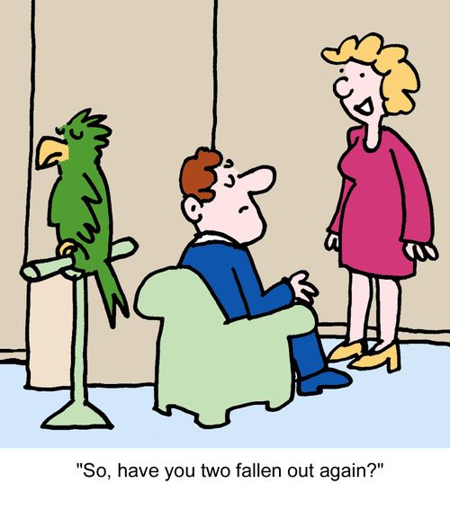 "So, have you two fallen out again?"