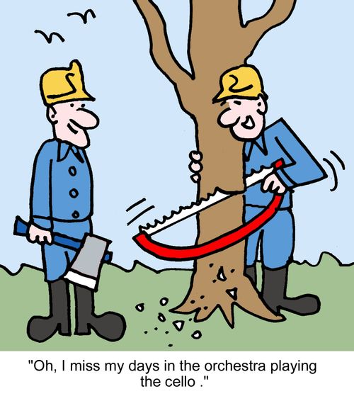 "Oh, I miss my days in the orchestra playing the cello."