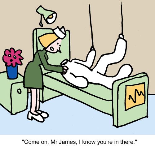"Come on, Mr James, I know you're in there."