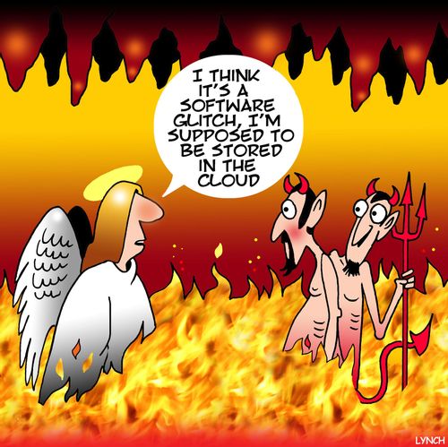 " think it's a software glitch, I'm supposed to be stored in the cloud."