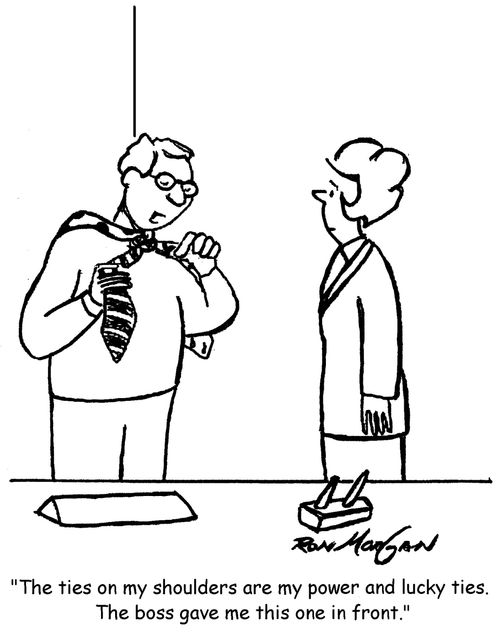 "The ties on my shoulders are my power and lucky ties. The boss gave me this one in front."