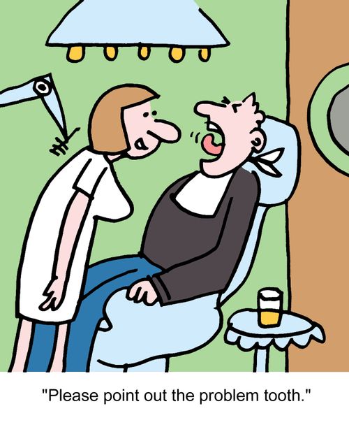 "Please point out the problem tooth."