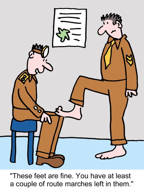 "These feet are fine. You have at least a couple of route marches left in them."