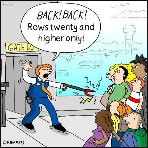 "Back! Back! Rows twenty and higher only!"