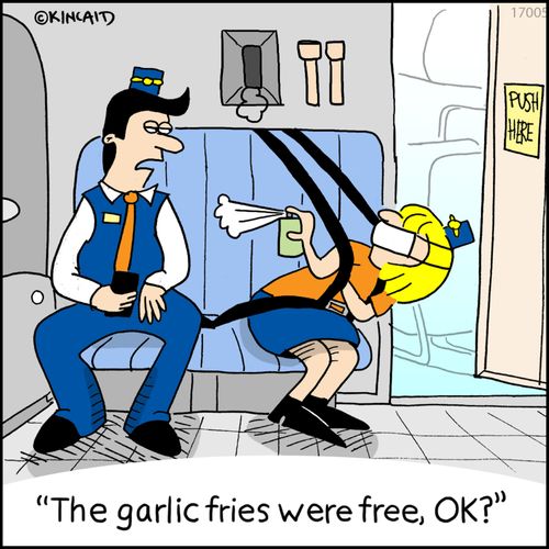"The garlic fries were free, OK?"