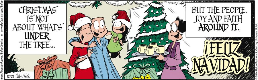 Christmas is not about what's under the tree...but the people, joy and faith around it. Feliz Navidad!