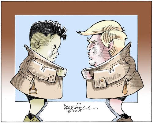 Kim Jong-un and Donald Trump compare penis size.