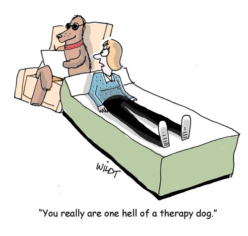 "You really are one hell of a therapy dog."