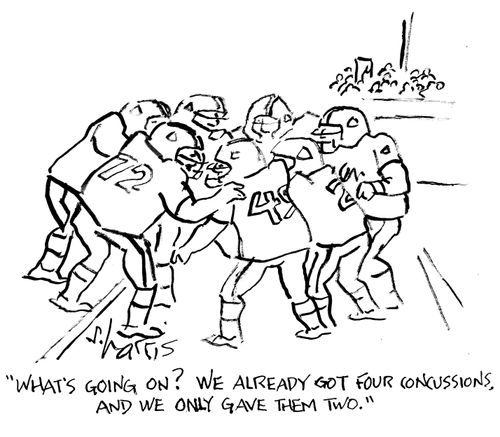 "What's going on? We already got four concussions, and we only gave them two."