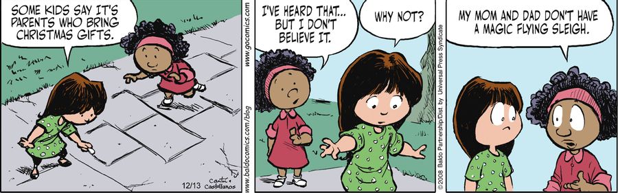 "My mom and dad don't have a magic flying sleigh."