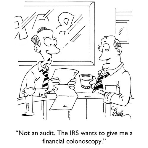 "Not an audit. The IRS wants to give me a financial colonoscopy."