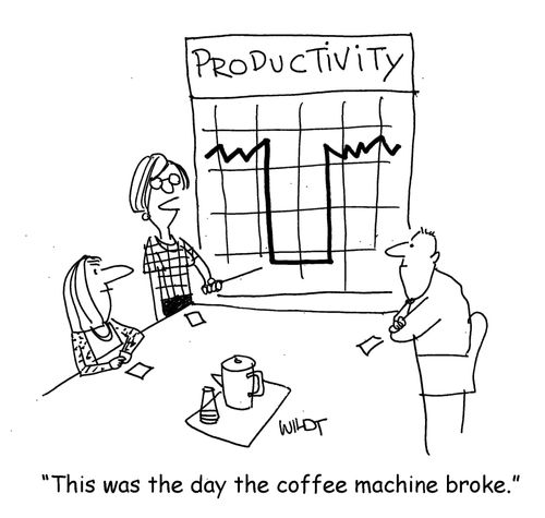 "This was the day the coffee machine broke."