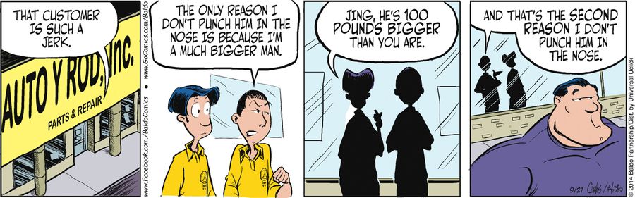 "The only reason I don't punch him in the nose is because I'm a much bigger man."